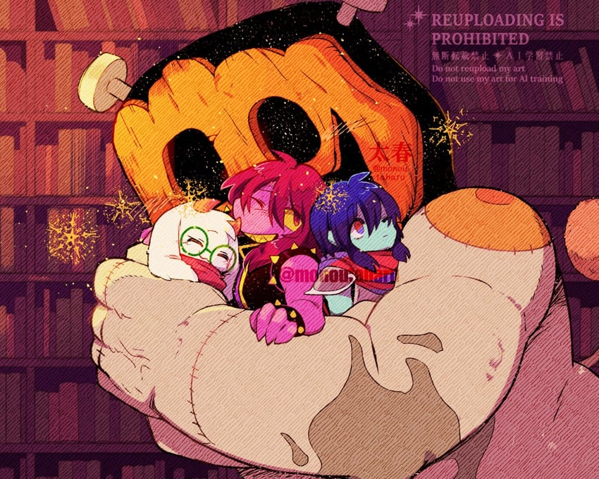 kris, ralsei, susie, and jackenstein (deltarune) drawn by taharu_(papiyas)