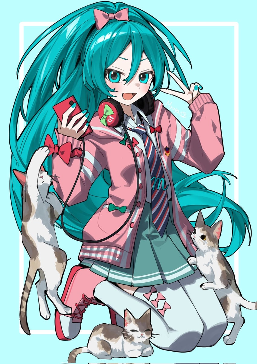 hatsune miku (vocaloid and 2 more) drawn by myuga66666