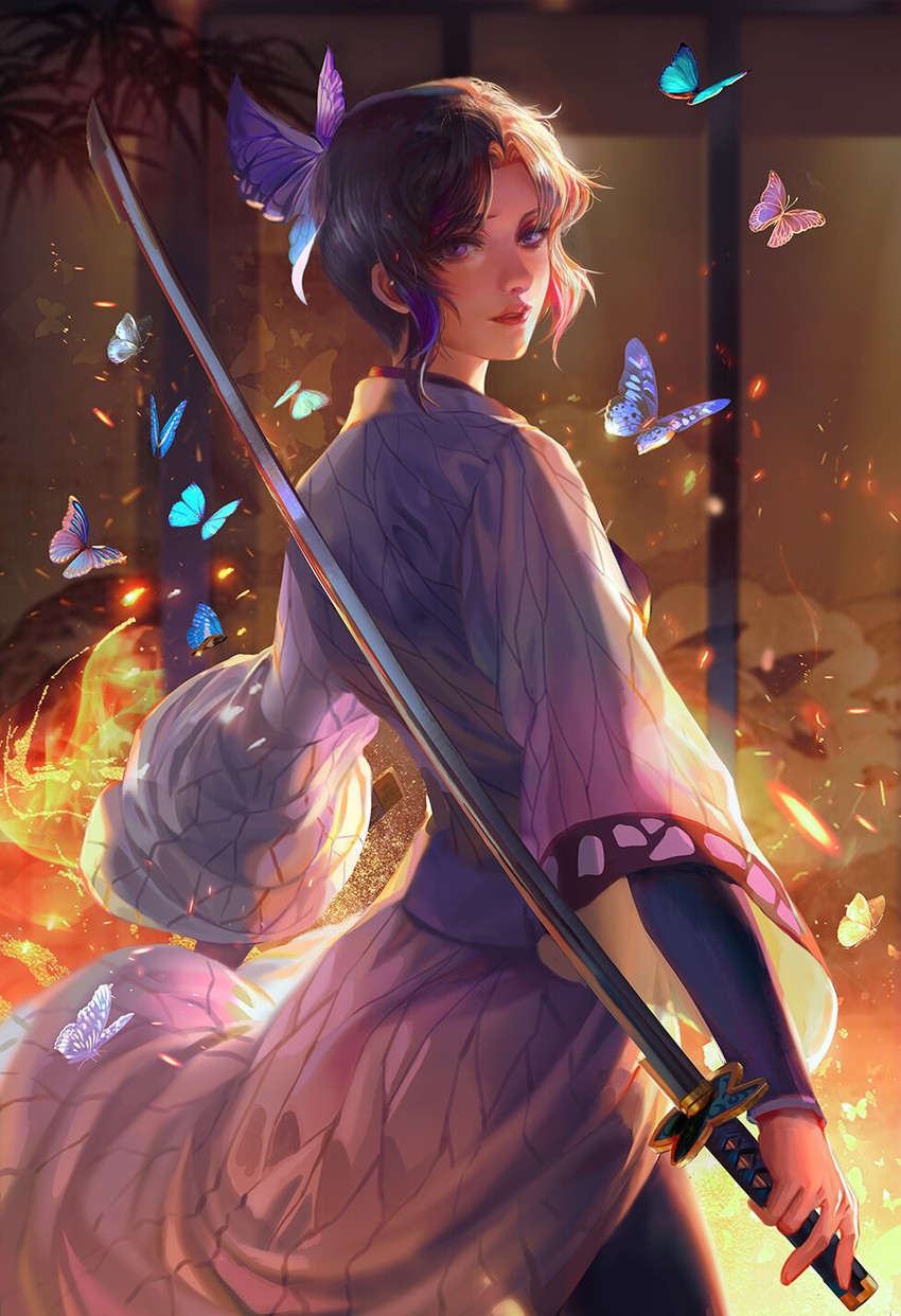 kochou shinobu (kimetsu no yaiba) drawn by fan_yang_(jiuge)