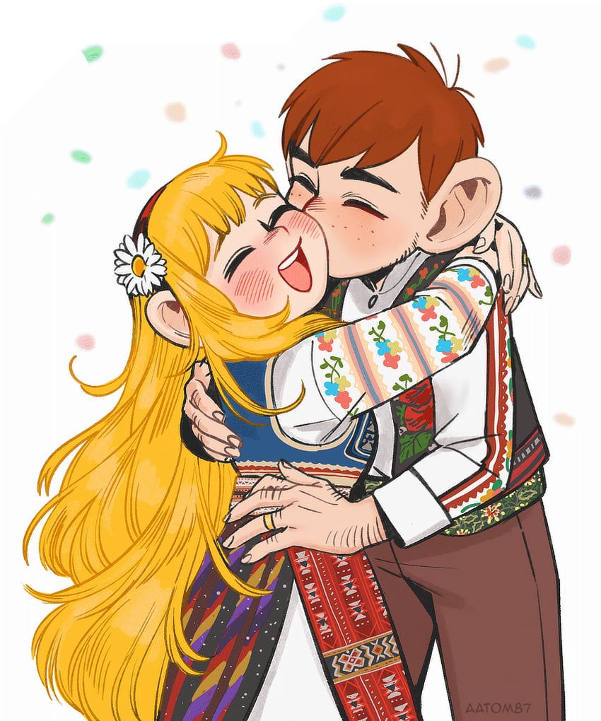 marcille donato and chilchuck tims (dungeon meshi) drawn by aatom87