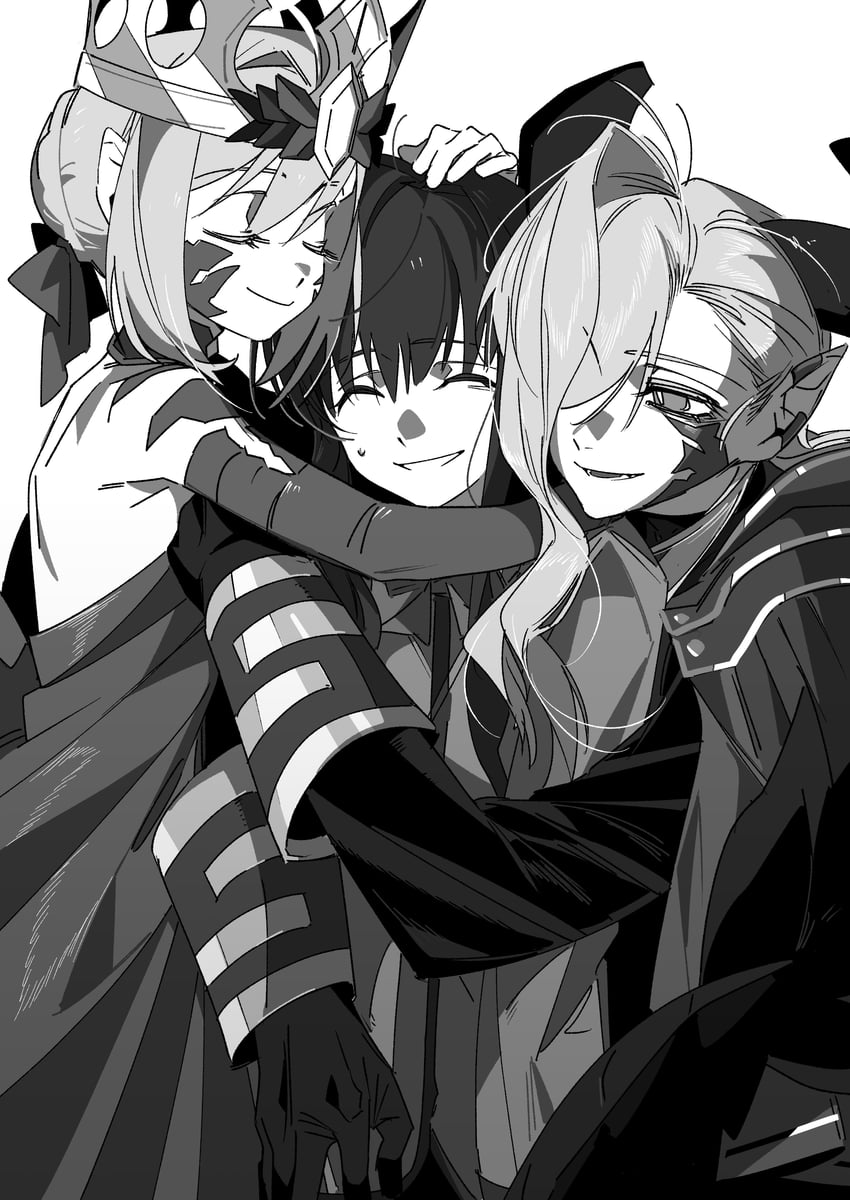 nero claudius, kishinami hakuno, and queen draco (fate and 1 more) drawn by molu_stranger