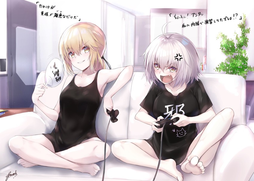 artoria pendragon, jeanne d'arc alter, and saber alter (fate and 1 more) drawn by bee_doushi