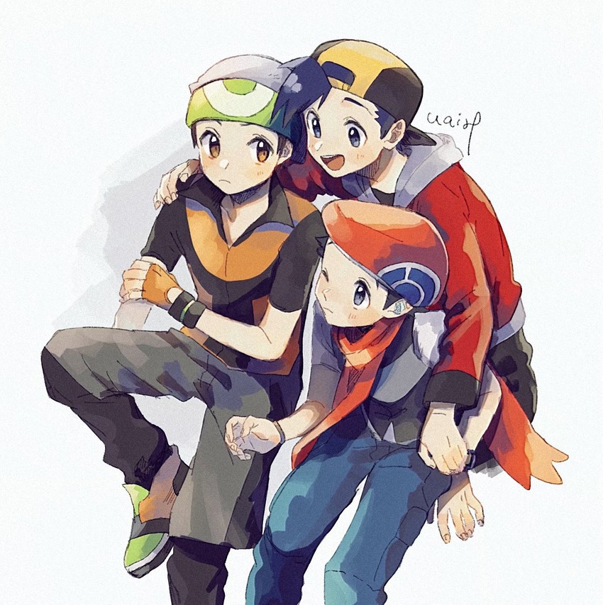 ethan, brendan, and lucas (pokemon and 4 more) drawn by hanenbo