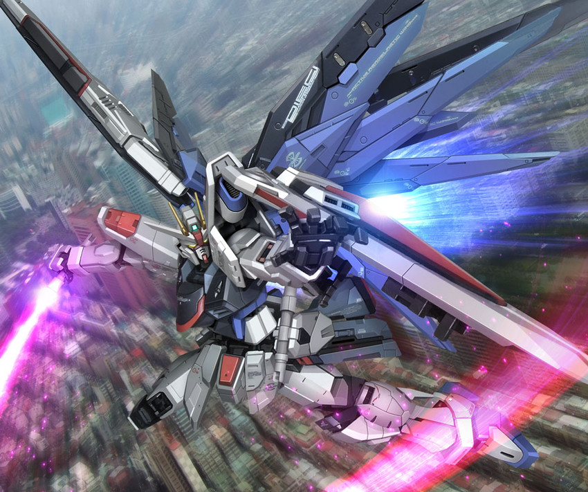 freedom gundam (gundam and 1 more) drawn by hiropon_(tasogare_no_puu)