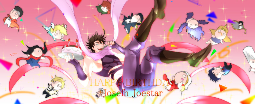 joseph joestar, kujo jotaro, dio brando, caesar anthonio zeppeli, kakyoin noriaki, and 8 more (jojo no kimyou na bouken and 4 more) drawn by kaburan