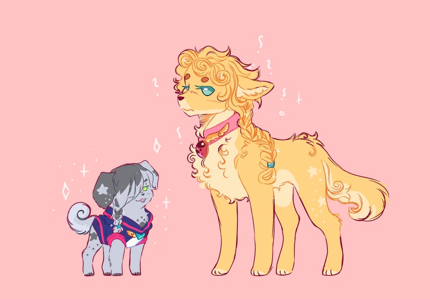 giorno giovanna and jodio joestar (jojo no kimyou na bouken and 2 more) drawn by orphicswanart
