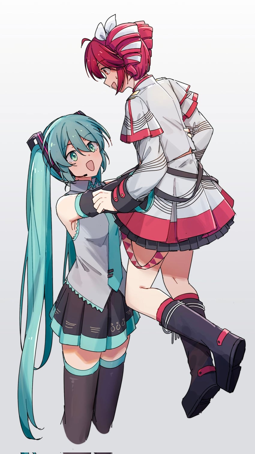 hatsune miku and kasane teto (vocaloid and 2 more) drawn by frontiersun