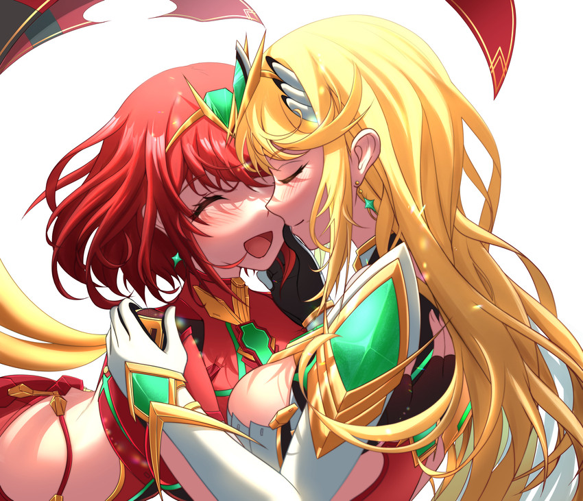 pyra and mythra (xenoblade chronicles and 1 more) drawn by nithros