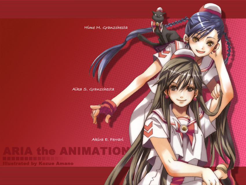 aika granzchesta, akira ferrari, and hime granzchesta (aria) drawn by amano_kozue