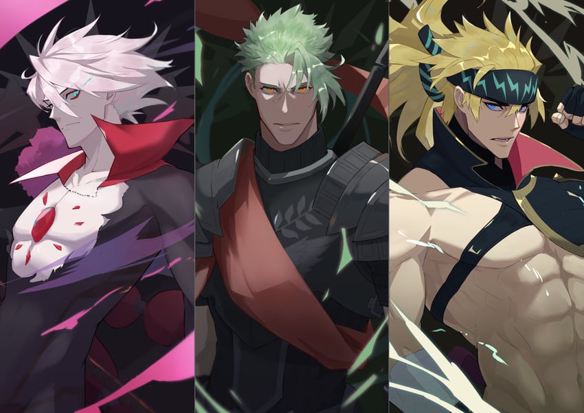 karna, sakata kintoki, and achilles (fate and 2 more) drawn by haruakira