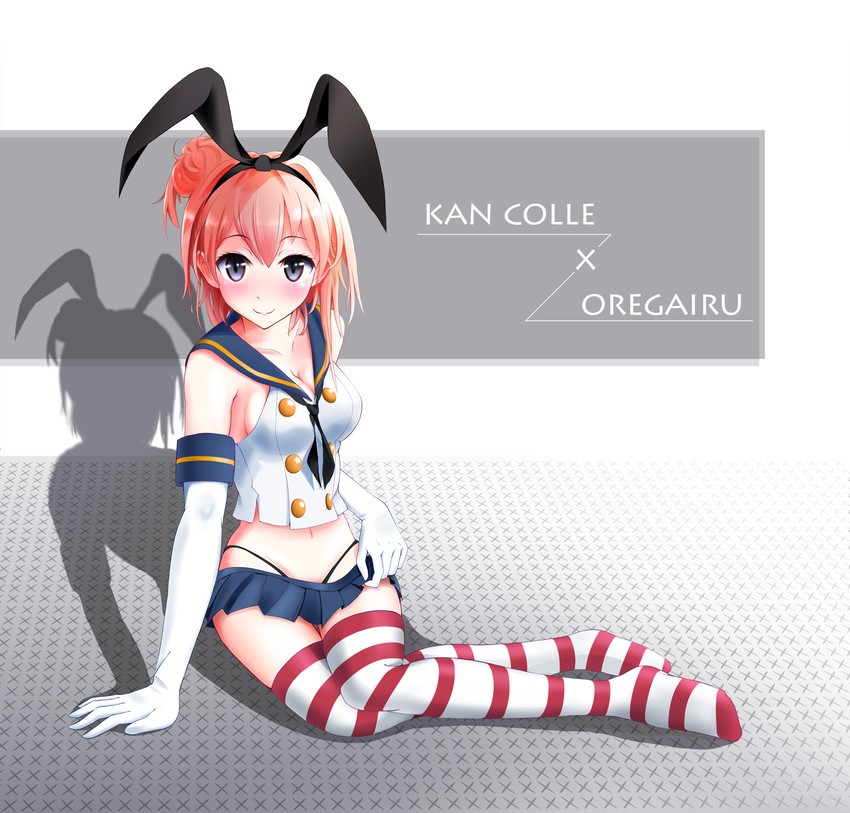 shimakaze and yuigahama yui (kantai collection and 1 more) drawn by tebi_(tbd11)