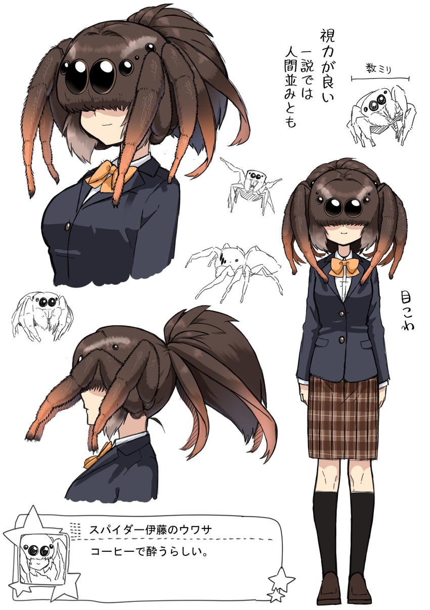 spider itou (original and 3 more) drawn by evolvingmonkey