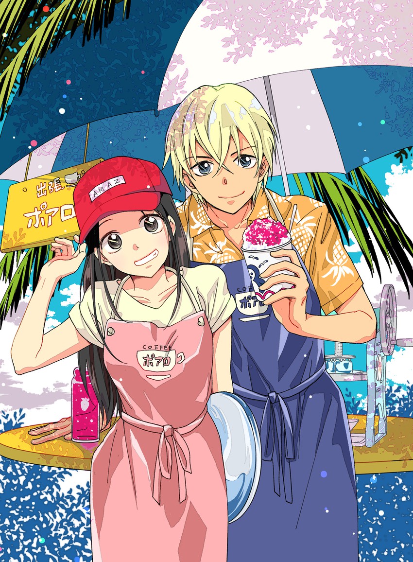 amuro tooru and enomoto azusa (meitantei conan) drawn by millecrepe2