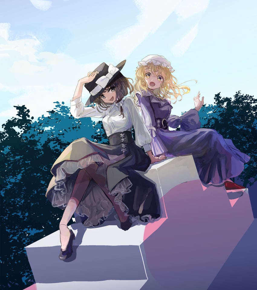 usami renko and maribel hearn (touhou) drawn by minus_(sr_mineka)