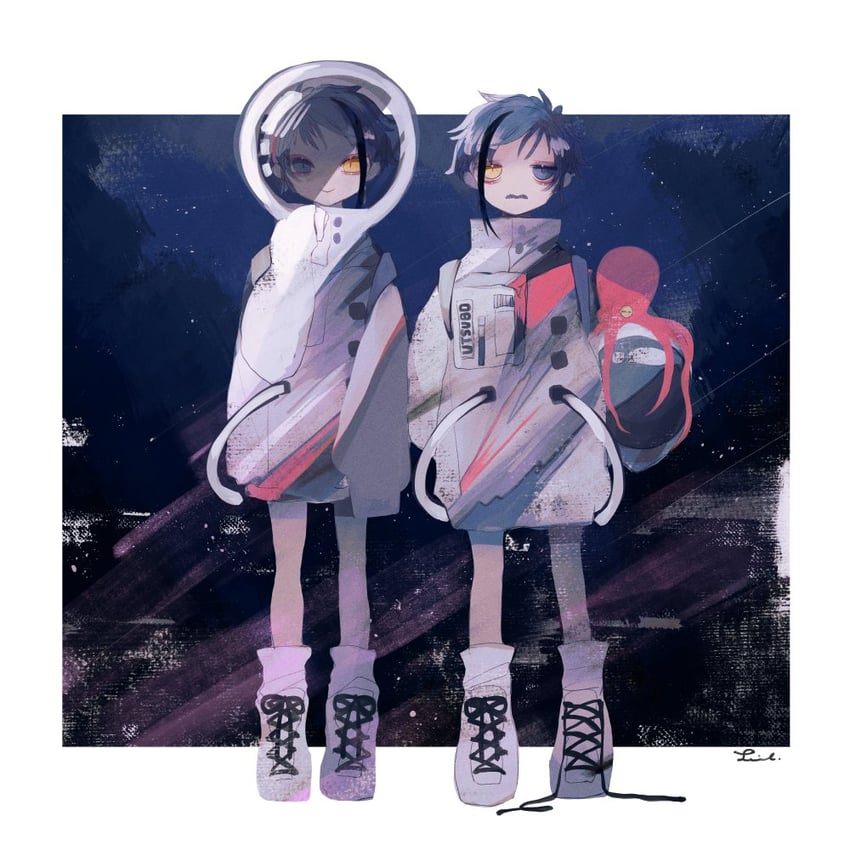 floyd leech and jade leech (twisted wonderland) drawn by li04r