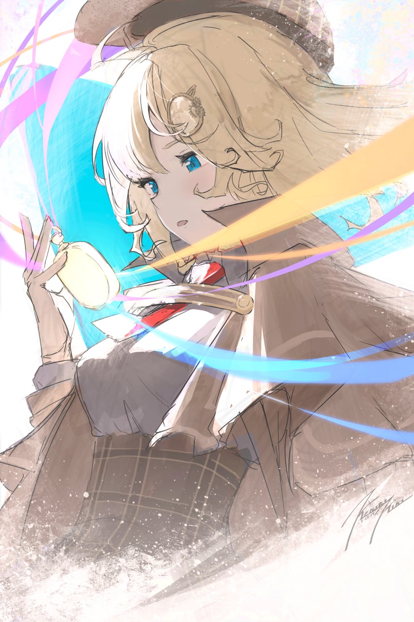 watson amelia (hololive and 1 more) drawn by punished_pigeon