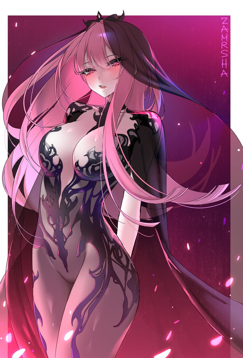 mori calliope (hololive and 1 more) drawn by zamrsha