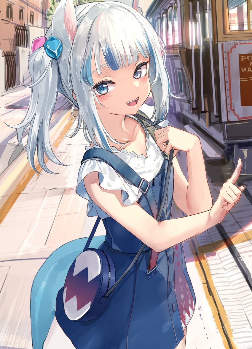 gawr gura (hololive and 1 more) drawn by akasaai