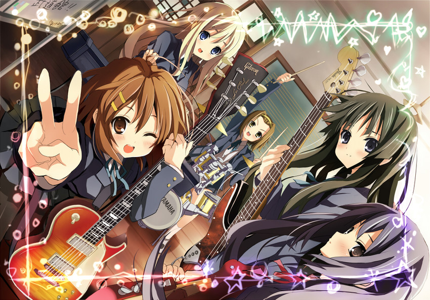 akiyama mio, nakano azusa, hirasawa yui, tainaka ritsu, and kotobuki tsumugi (k-on!) drawn by shino_(eefy)