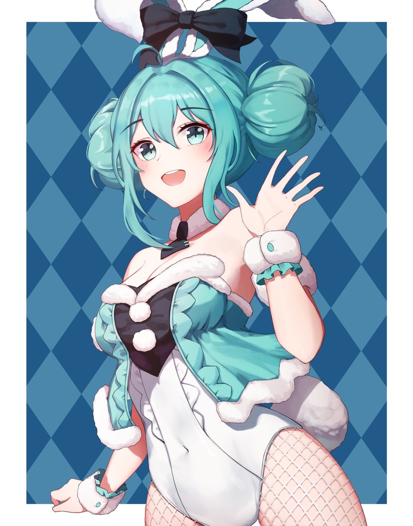 hatsune miku and bicute bunnies miku (vocaloid) drawn by gya_(144)