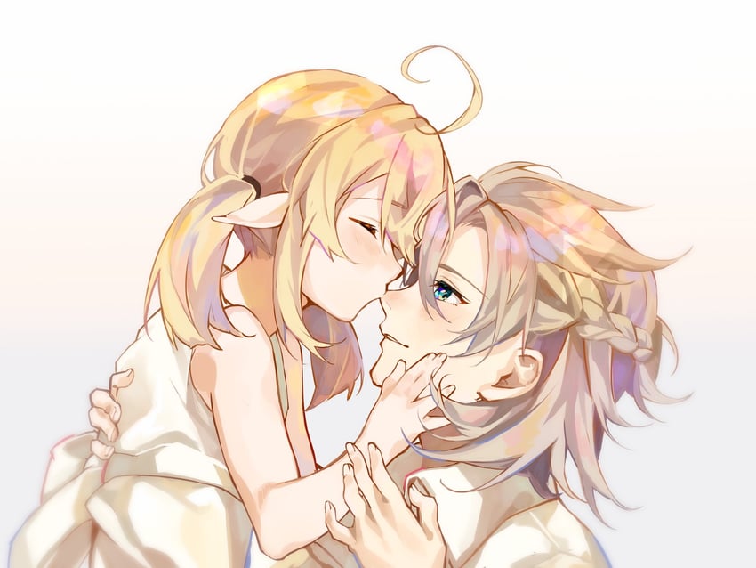 klee and albedo (genshin impact) drawn by oriori_0201