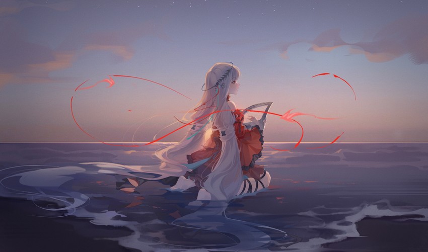 skadi and skadi the corrupting heart (arknights) drawn by hinako