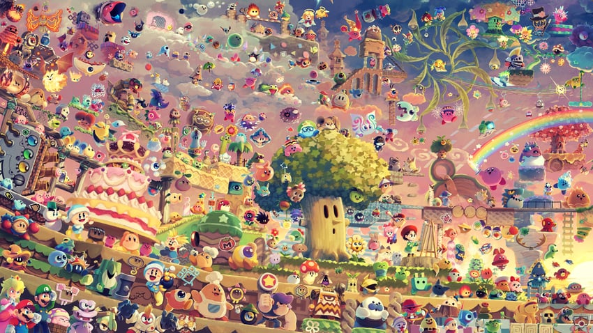 kirby, princess peach, mario, luigi, meta knight, and 286 more (mario and 23 more) drawn by suyasuyabi