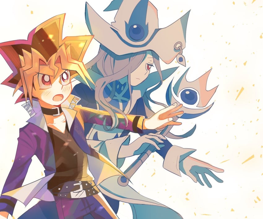 muto yugi and silent magician (yu-gi-oh!) drawn by 10439vu