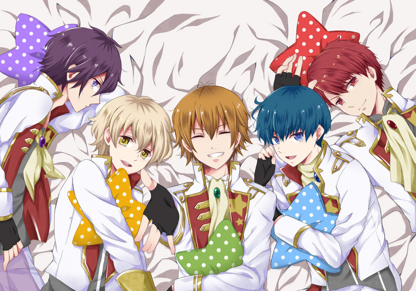 nayuki tooru, hoshitani yuuta, tsukigami kaito, kuga shuu, team ootori, and 1 more (starmyu) drawn by yuzuki000