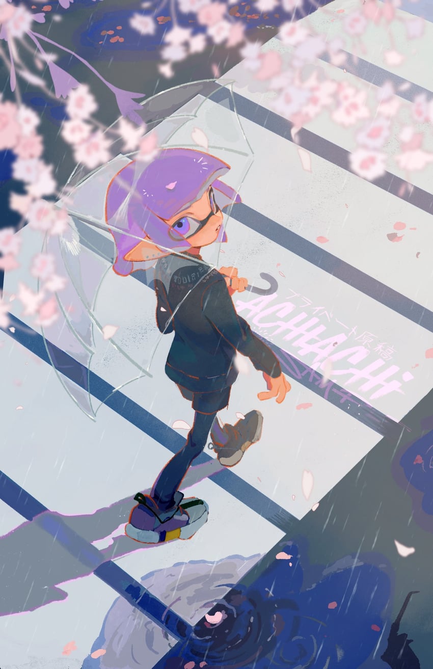 inkling player character and inkling girl (splatoon and 1 more) drawn by cyrenaci