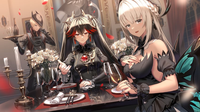 lucia, liv, lee, commandant, lucia: pyroath, and 2 more (punishing: gray raven) drawn by silence_girl