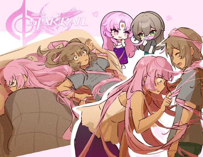 fu xuan and qingque (honkai and 1 more) drawn by nonnormalguy