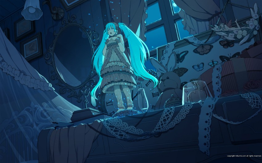 hatsune miku (vocaloid and 1 more) drawn by honya_lala