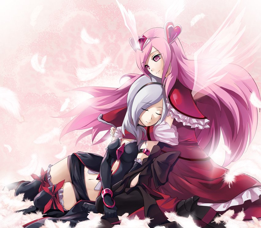 higashi setsuna, eas, and cure passion (precure and 1 more) drawn by kazuki_sanbi