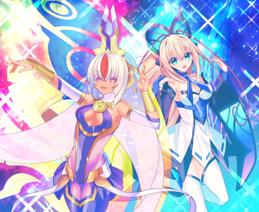 lumen and luxia (azure striker gunvolt and 1 more) drawn by lololotton