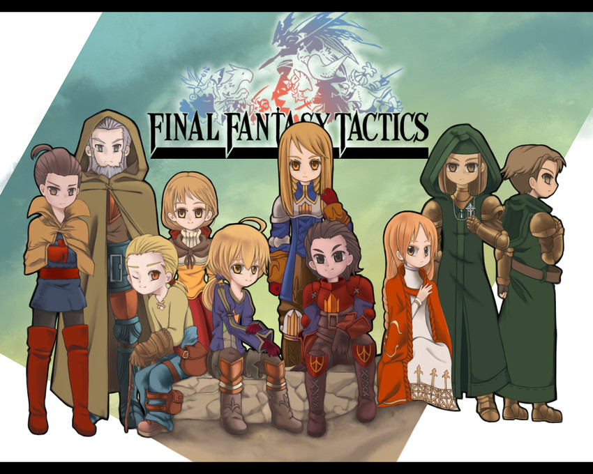agrias oaks, ramza beoulve, white mage, onion knight, ovelia atkascha, and 9 more (final fantasy and 1 more) drawn by moriko_(moliko)