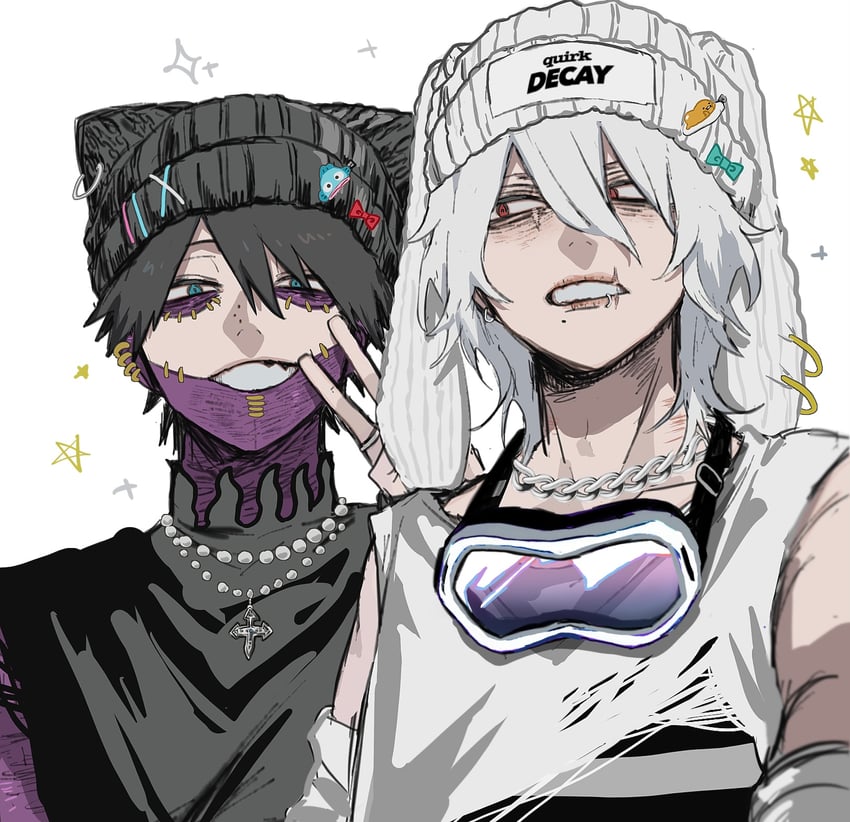 dabi, shigaraki tomura, gudetama, and hangyodon (boku no hero academia and 1 more) drawn by ametaro_(ixxxzu)