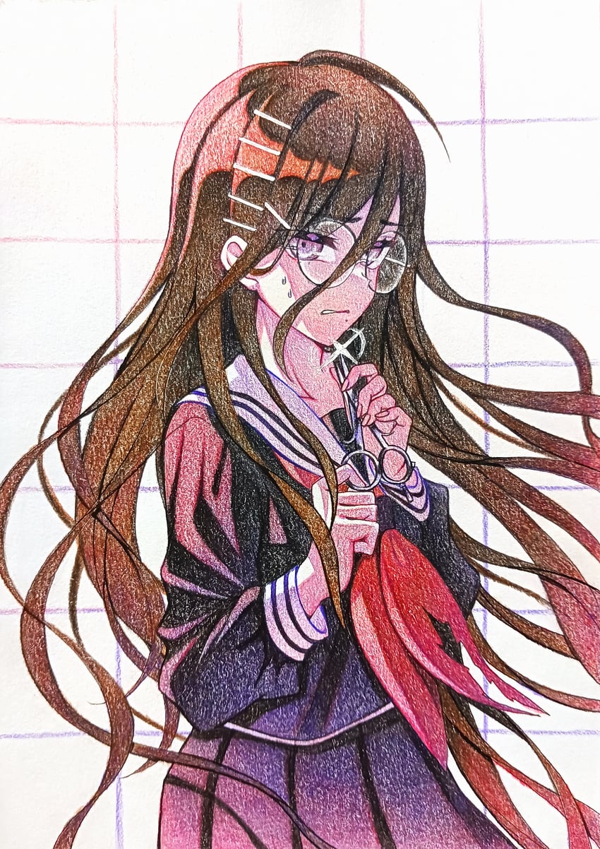 fukawa toko (danganronpa and 1 more) drawn by user_hcgs5485