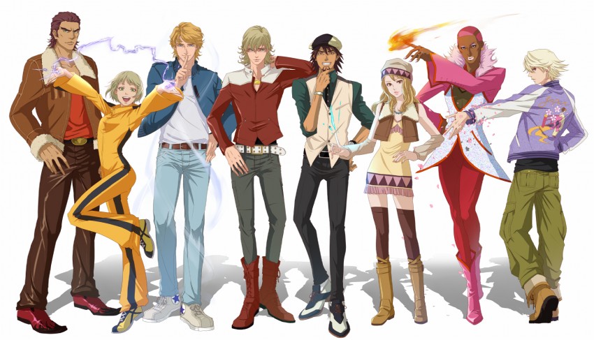 barnaby brooks jr., kaburagi t. kotetsu, ivan karelin, huang pao-lin, karina lyle, and 3 more (tiger & bunny) drawn by ramta