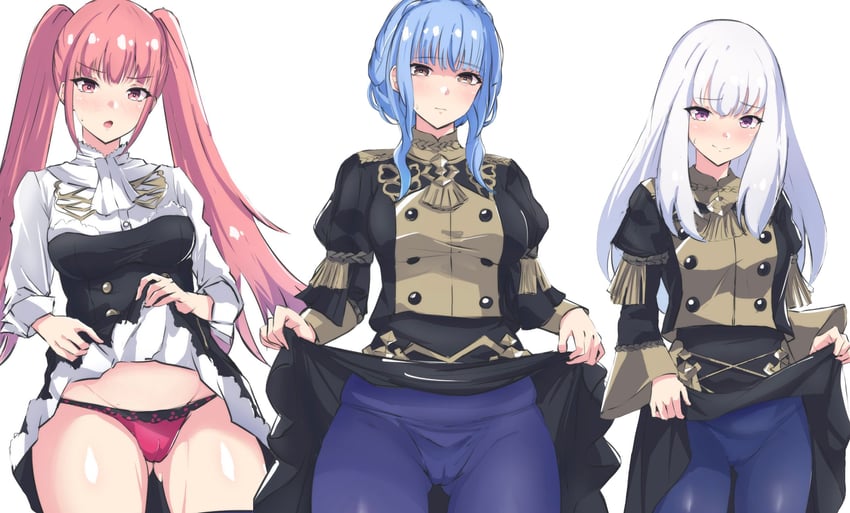 hilda valentine goneril, lysithea von ordelia, and marianne von edmund (fire emblem and 1 more) drawn by latte_(latte_daruta2)