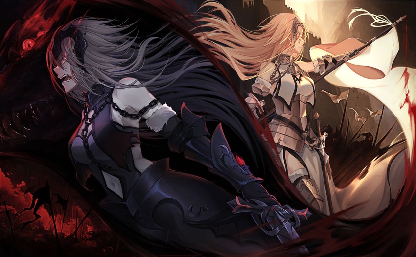 jeanne d'arc and jeanne d'arc alter (fate and 2 more) drawn by 333_(pixiv8601259)
