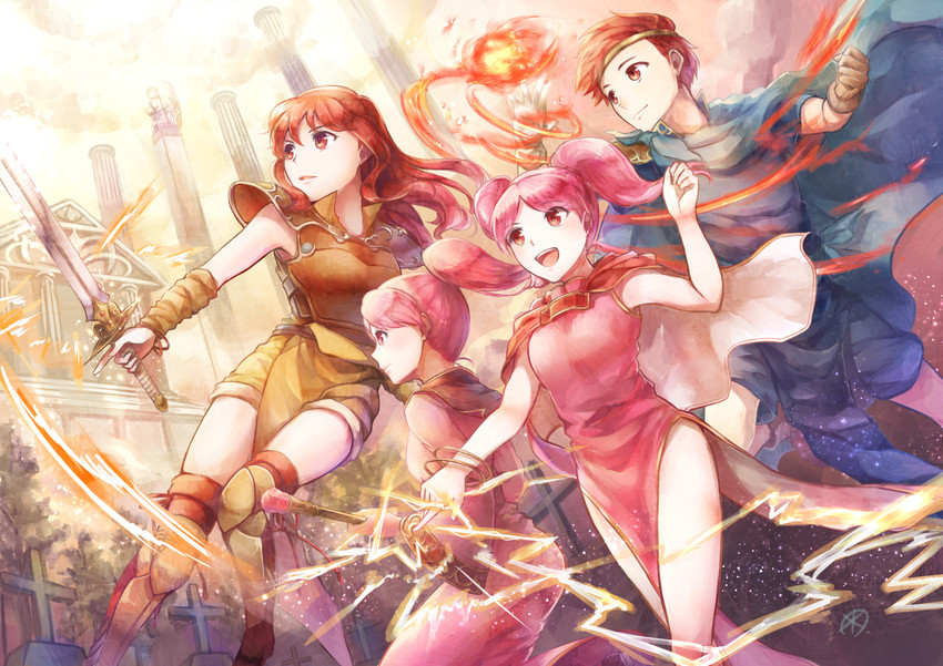 celica, mae, genny, and boey (fire emblem and 1 more) drawn by tarayuki