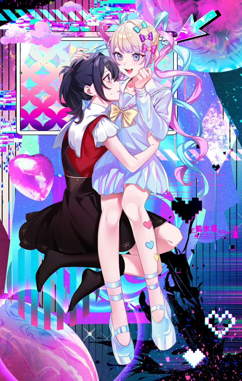 chouzetsusaikawa tenshi-chan and ame-chan (needy girl overdose) drawn by kyuusuitou