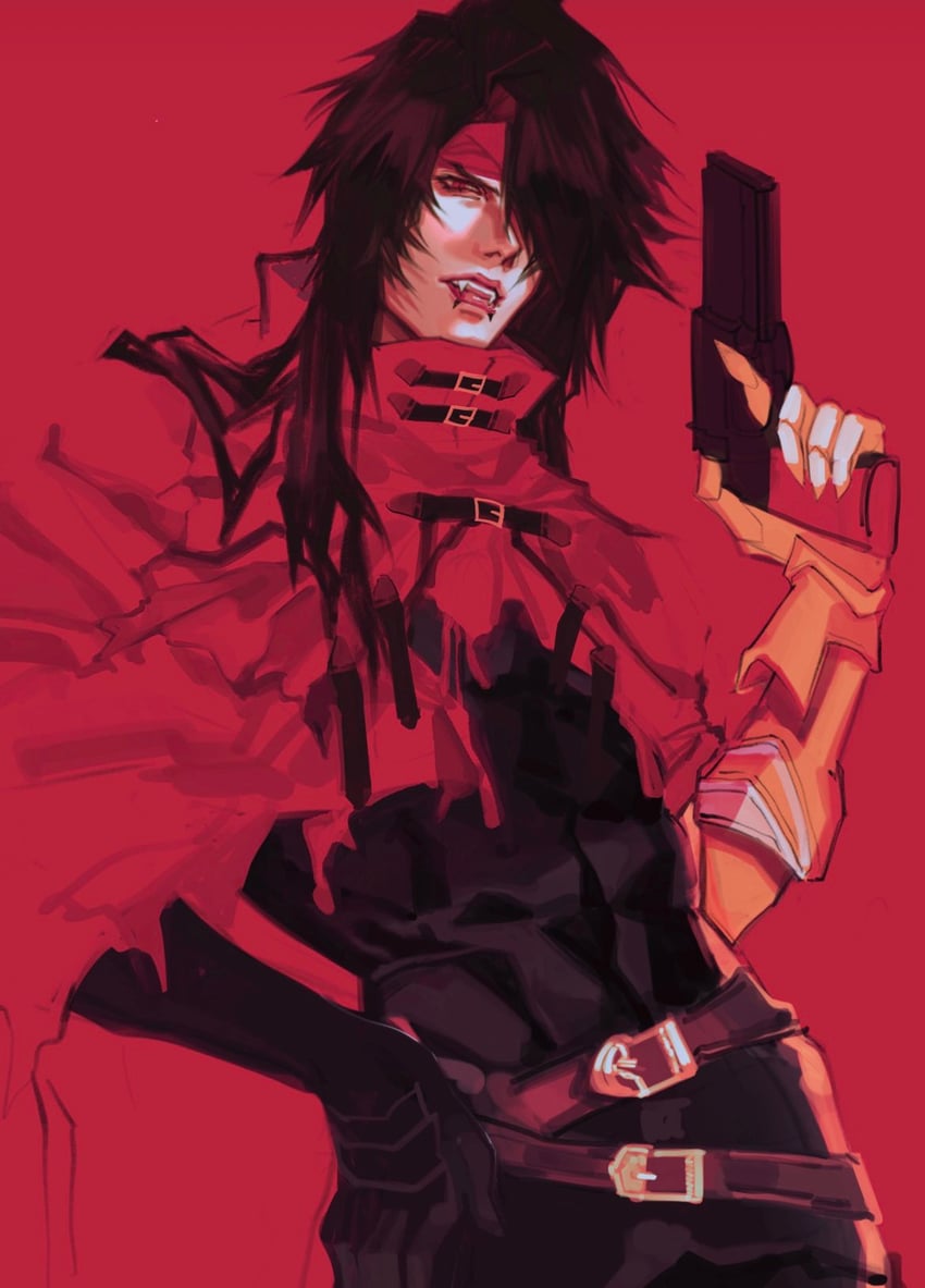 vincent valentine (final fantasy and 2 more) drawn by charluiu