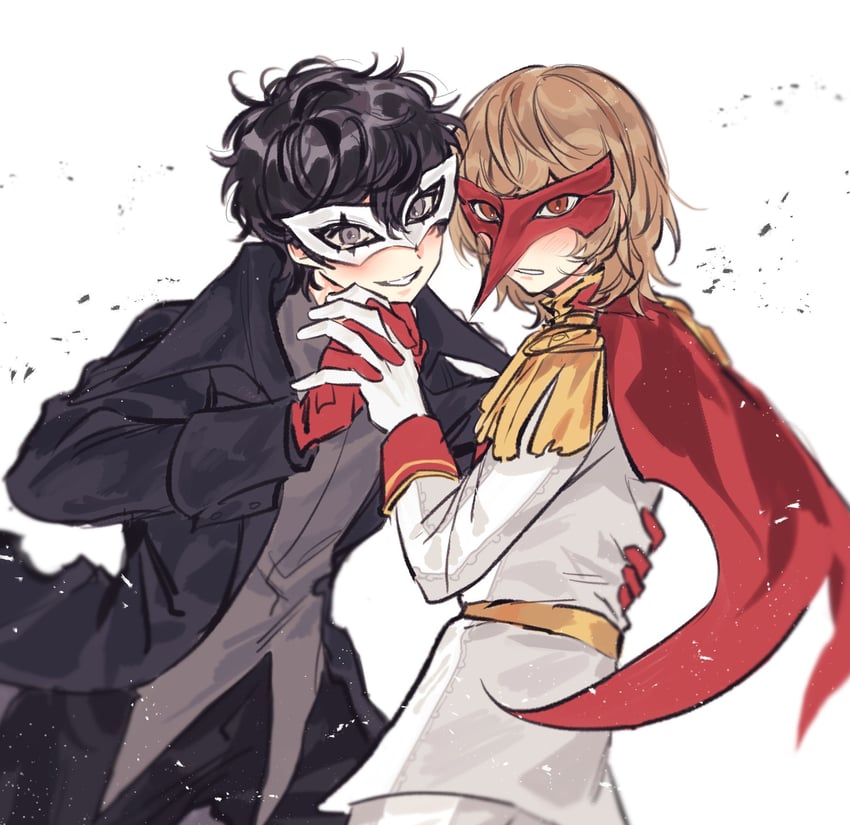 amamiya ren, akechi gorou, joker, and crow (persona and 1 more) drawn by cc_p5r