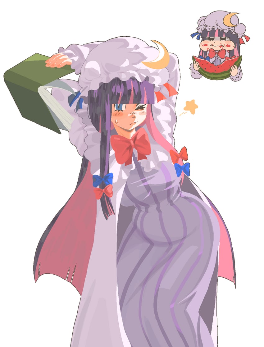 patchouli knowledge and stocking (touhou and 1 more) drawn by chzzei
