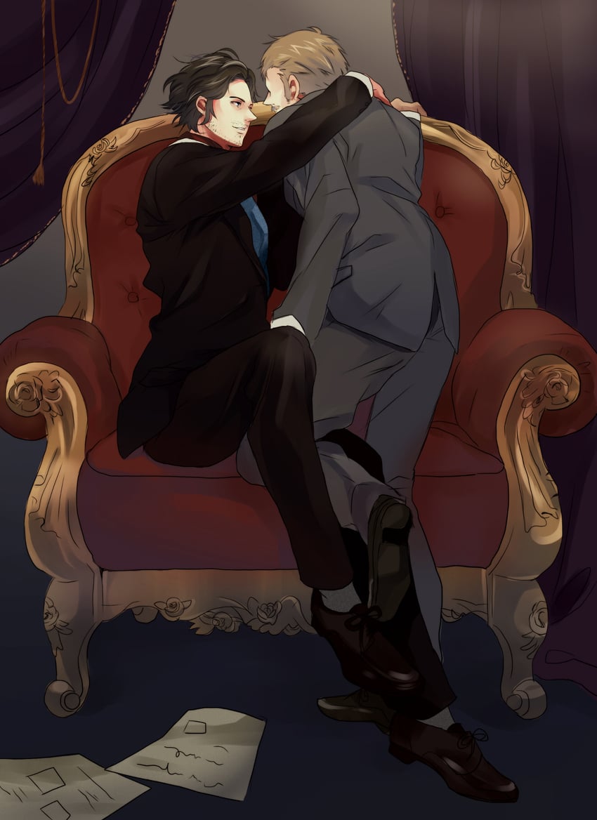 sherlock holmes and john hamish watson (sherlock) drawn by minatoya_mozuku