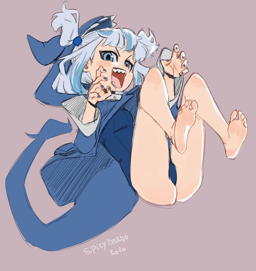 gawr gura (hololive and 1 more) drawn by spicy_bardo