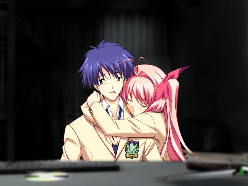 sakihata rimi and nishijou takumi (chaos;head) drawn by matsuo_yukihiro