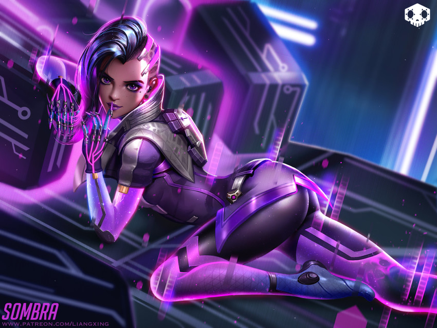 sombra (overwatch and 1 more) drawn by liang_xing